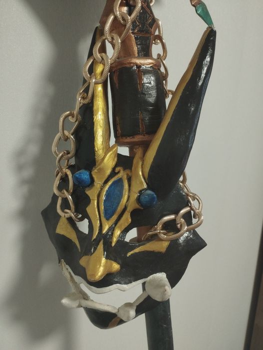 Продам полный касплей на Сяо из Геншина/ копьё, маска, одежда