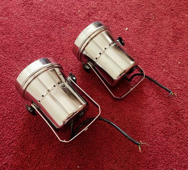 Par de projetores antigos luzes de palco General Electric