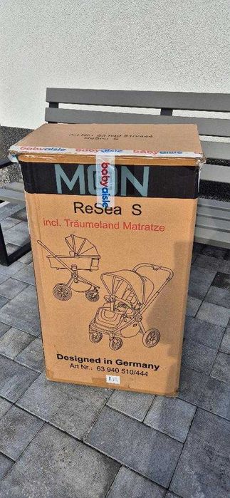 Wózek Moon ReSea S szary 2 w 1 gondola spacerówka zadbany adaptery