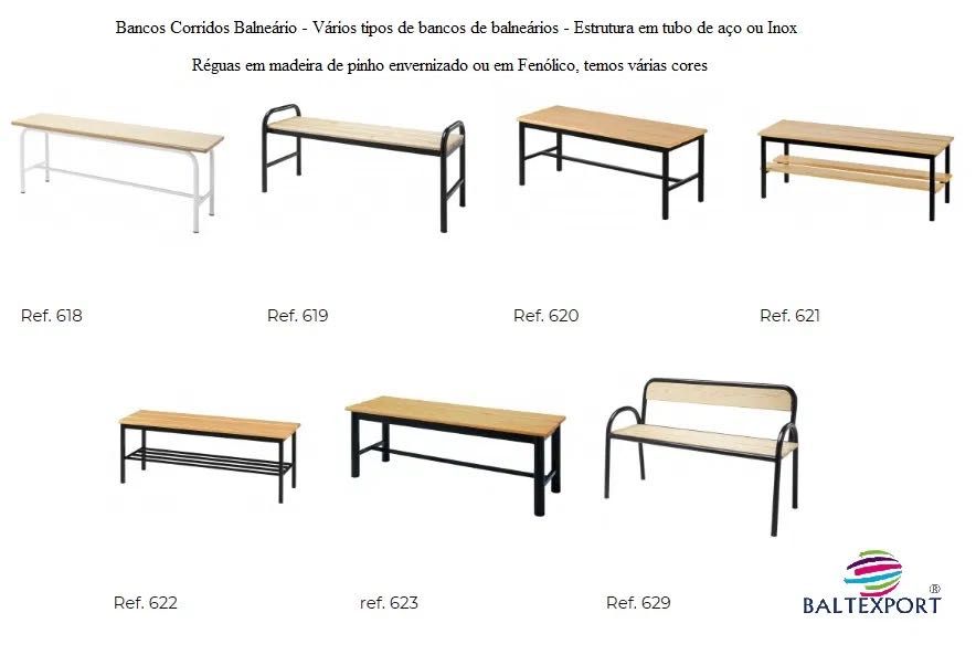 Banco Balneario Vestiario c/Cabides p/Ginasio Escolas Fábricas Novo
