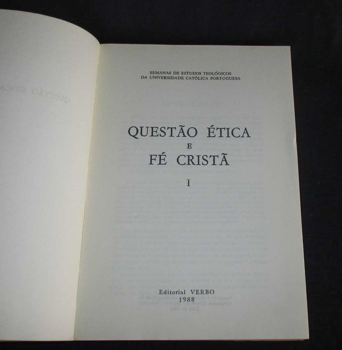Livro Questão Ética e Fé Cristã I Verbo