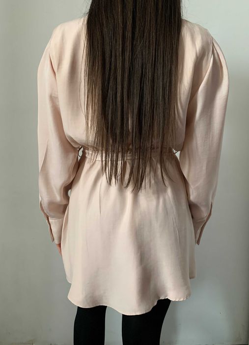ZARA różowa nude sukienka krótka S