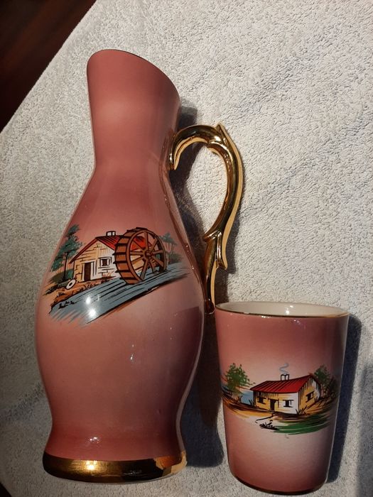 Conjunto vintage- Jarro com 6 copos NOVO