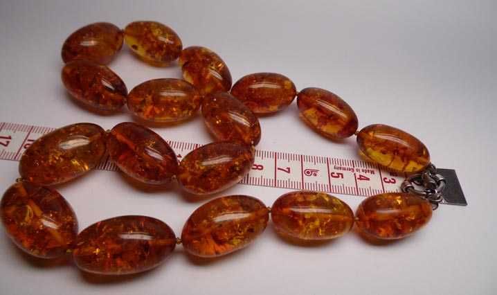 Naszyjnik bursztyny oliwki 53 cm.