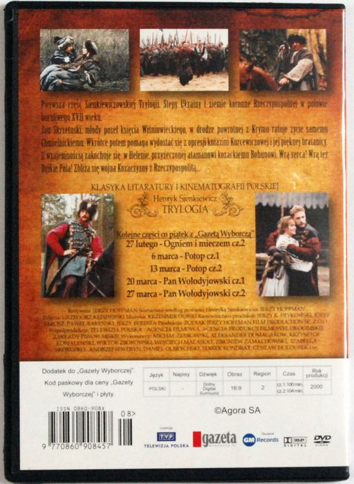 Ogniem I Mieczem (Jerzy Hoffman) cz.1 , 2 2xDVD