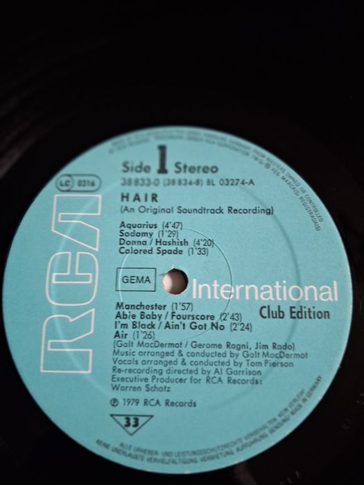 HAIR soundtrack Milos Forman winyl 2 lp