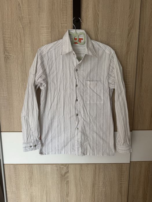 Koszula Versace Dolm L biała paski vintage stripes y2k logowana hit