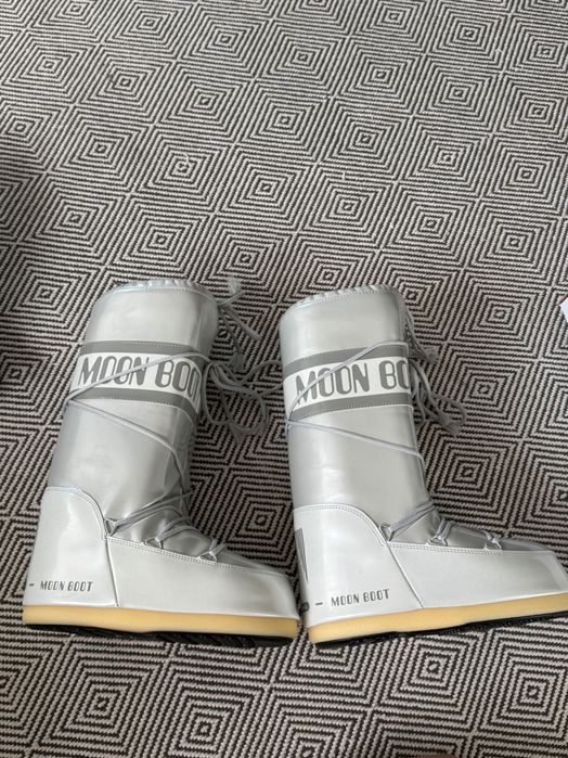 Śniegowce  srebrne 39/41 moon boot icon damskie nowe z metką