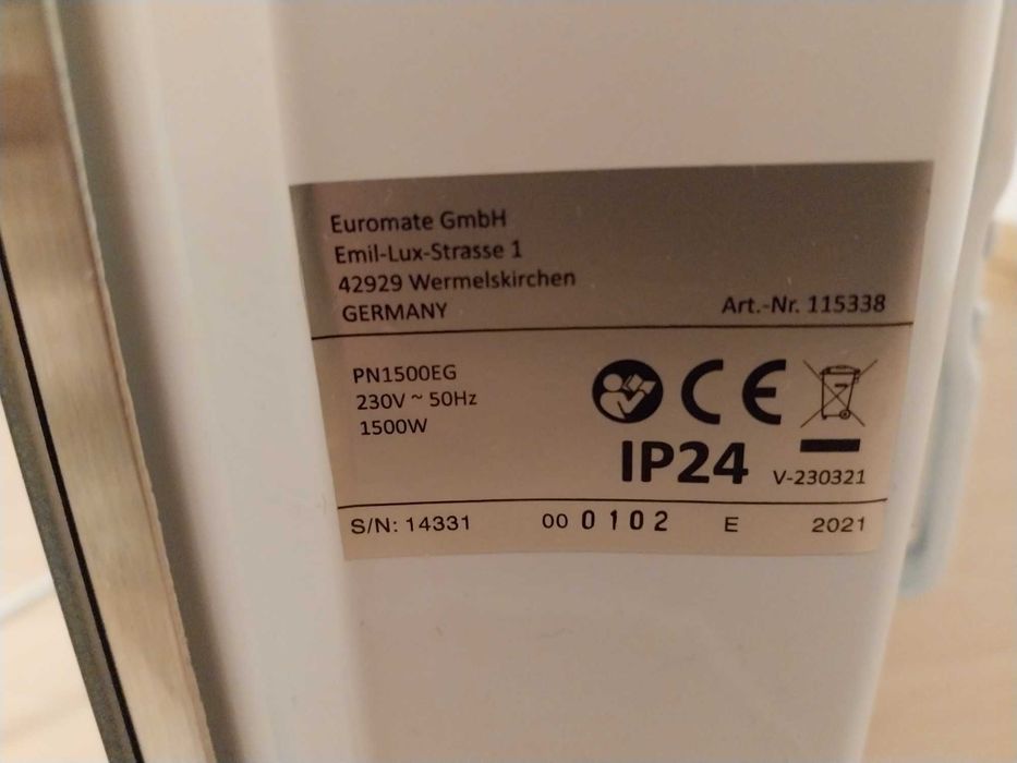 Grzejnik panelowy szklany 2 szt 1500W 2 tryby grzania Dotykowy panel