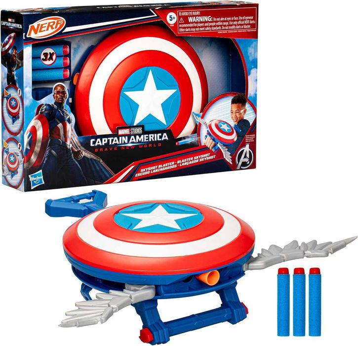 Marvel Captain America New World NERF Skyshot Blaster Бластер Капітан