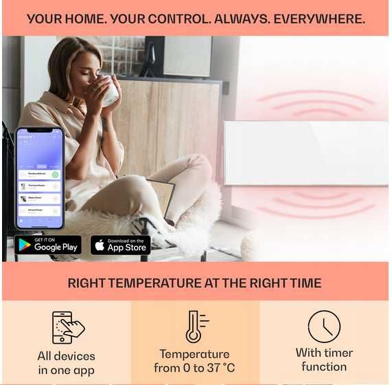 Panel Grzewczy Na Podczerwień KLARSTEIN Grzejnik Promiennik 300W SMART