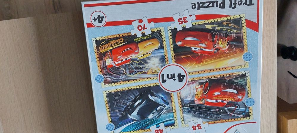 Puzzle Trefl układanka 4 w 1, Auta, Zygzak, 4+