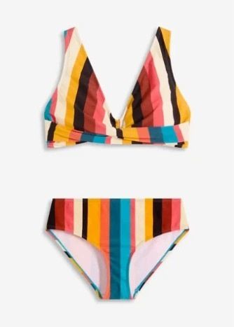 B.P.C bikini w kolorowe paski z figami 44.