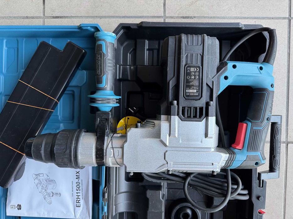Młotowiertarka młot Erbauer 1500 w SDS MAX 11j + wiertła + dłuta + walizka