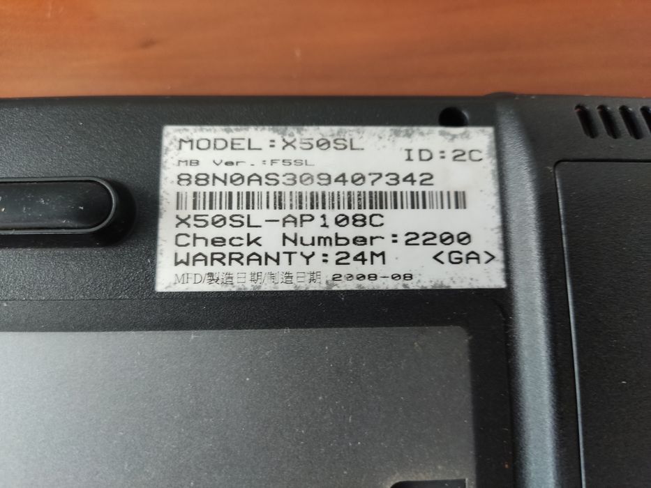 Portátil ASUS X50SL para venda peças