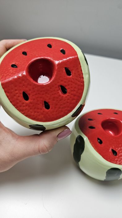 Świecznik stołowy ceramiczny owocowy arbuz