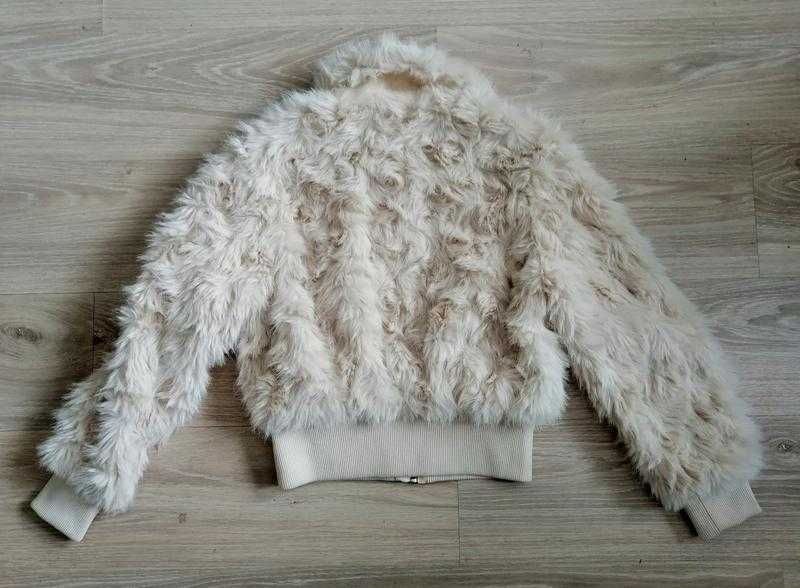 Куртка мех zara s бомбер экрю