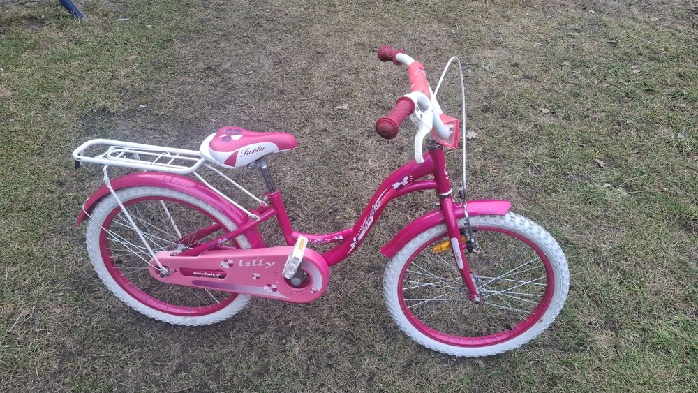 Rower dziecięcy różowy dla dziewczynki Fuzlu koła 20"