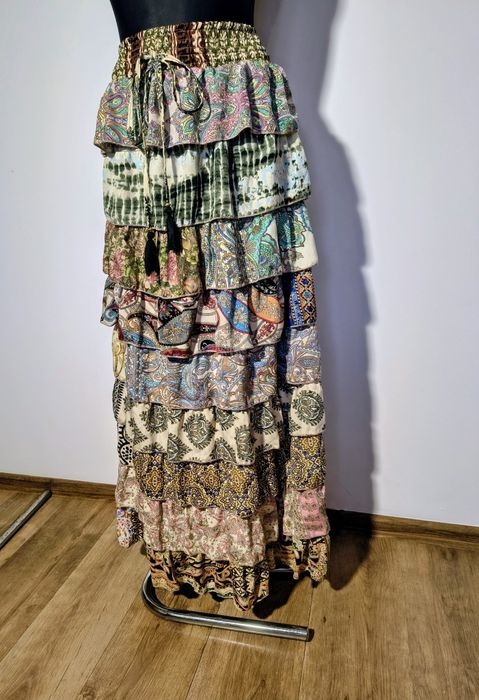 Spódnica boho z falbanek r. M, L, XL