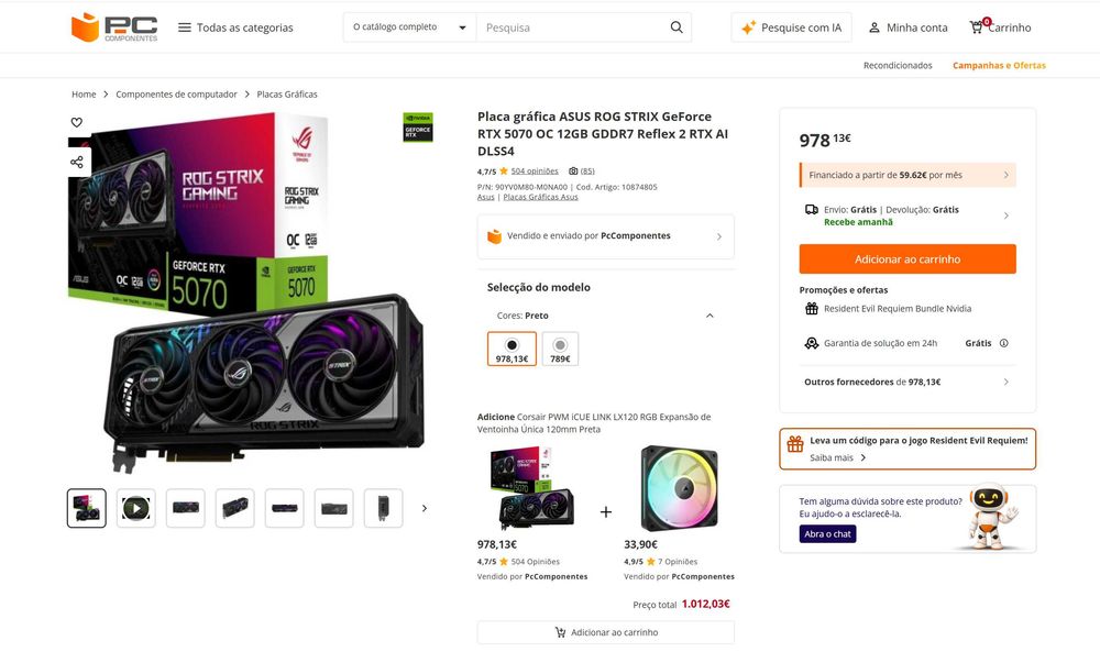 RTX 5070 12GB OC asus ROG strix - lacrada