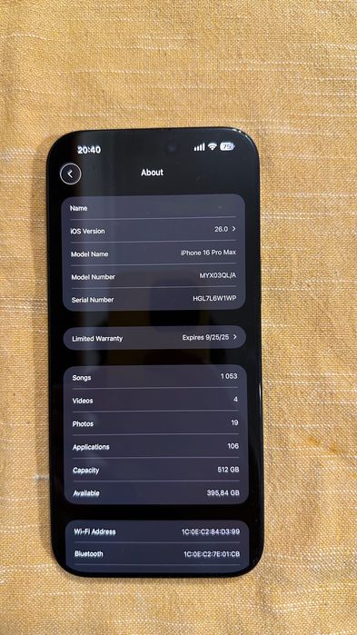 iPhone 16 Pro Max 512GB Preto