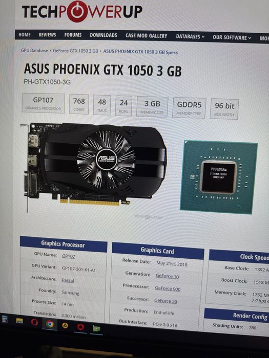 nVidia geforce GTX1050 на 3 гб