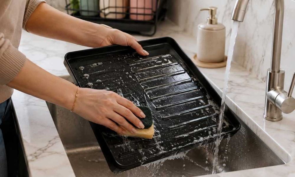 Suszarka do naczyń dwupoziomowa stojąca stal nierdzewna 40x30