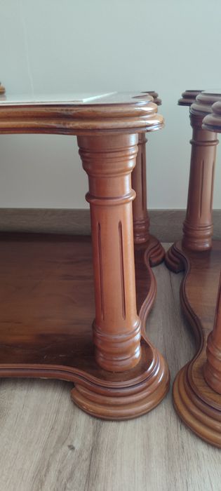 Conjunto de 3 mesa de sala mais candeeiro