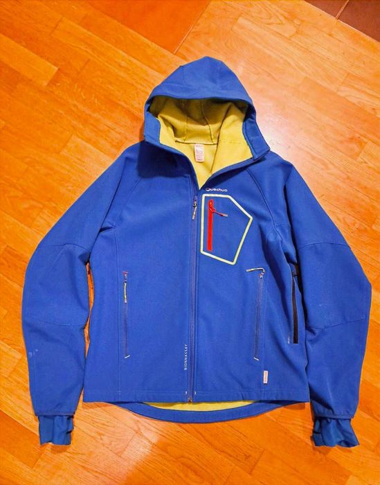 kurtka męska softshell z kapturem Quechua bionnassay 500 XL niebieska