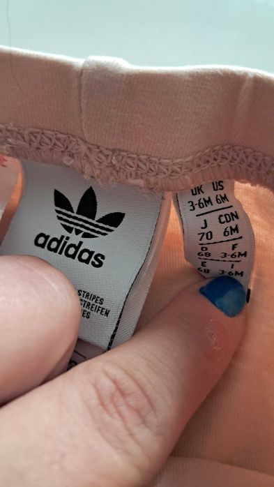 Leginsy niemowlęce dziewczęce materiałowe gładkie różowe Adidas