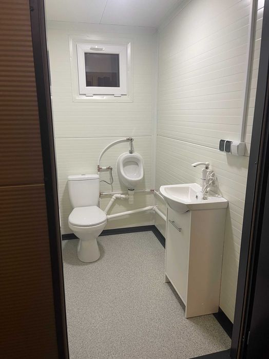 Pawilon sanitarny WC toaleta budka kontener natrysk prysznic camping