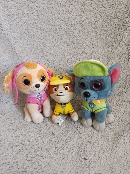 Paw Patrol maskotki Skye, Rocky, Rubble