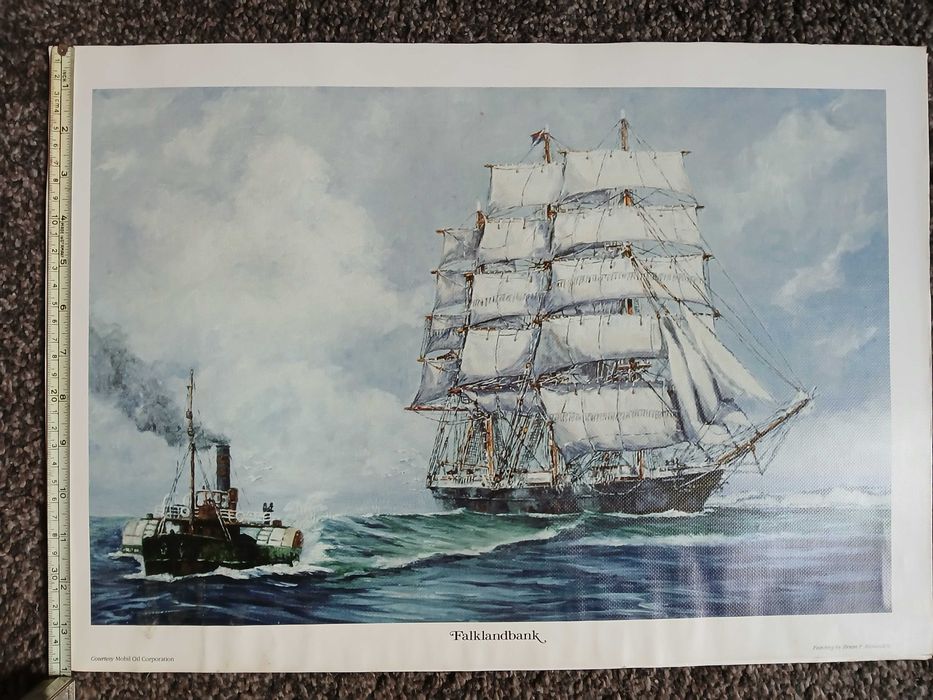 posters de barcos à vela - "courtesy Mobil Oil Corporation"