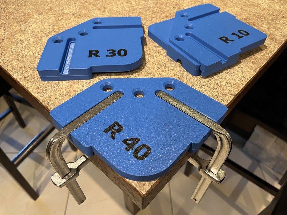 Komplet: szablon do zaokrąglania narożników frezarką, R10-40