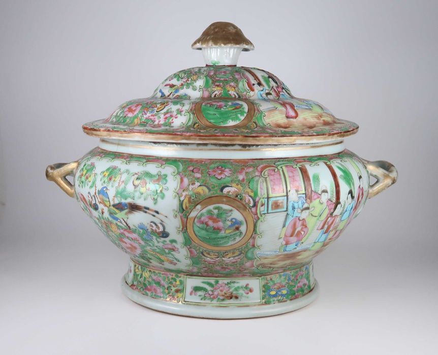 Grande terrina porcelana da China Séc. XIX - Rose Medallion