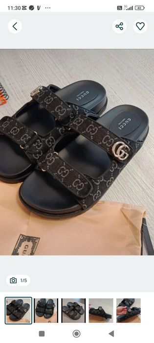 Gucci klapki 40 skóra profilowane 26 cm