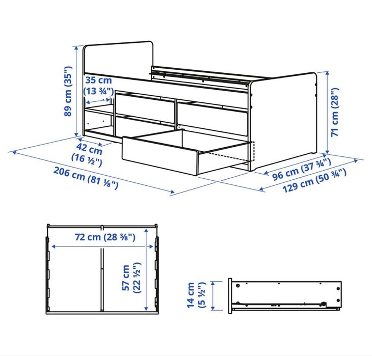 Łóżko 90x200, dzięciece z szufladami.