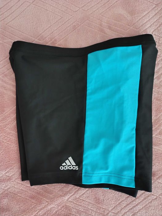Czarno-błękitne kąpielówki męskie adidas 36
