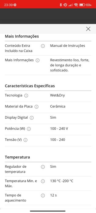 Alisador de cabelo  babyliss