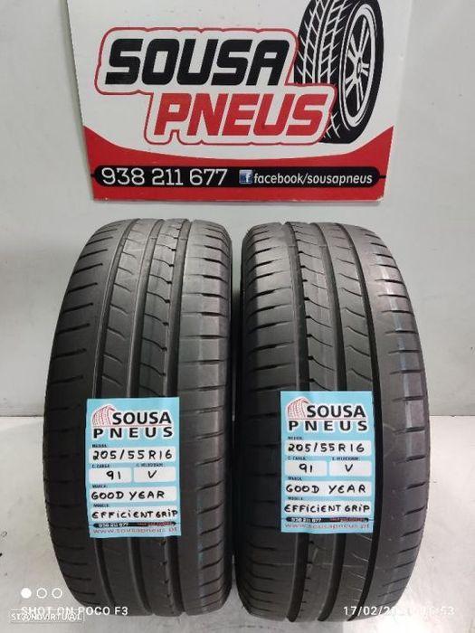 2 pneus semi novos 205-55r16 good year - oferta dos portes 85 euros