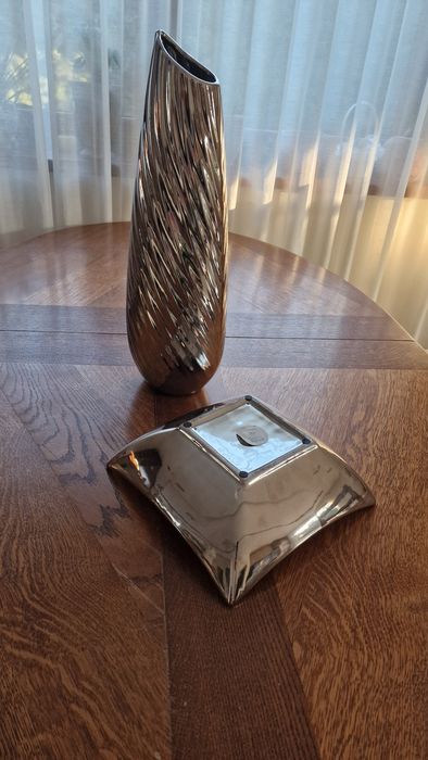 Sliczny Wazon i Misa Srebrne 50% Ceny