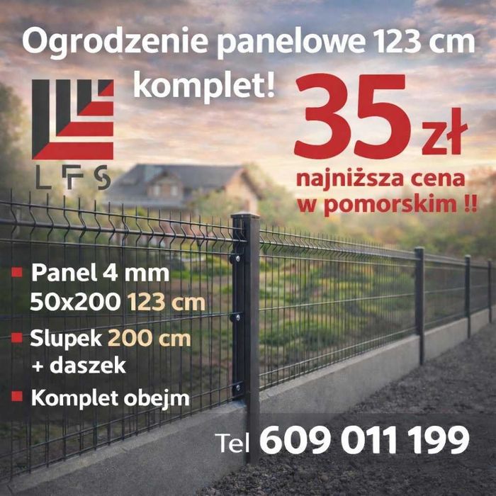 panele ogrodzeniowe 123 cm ,ogrodzenie panelowe Stegna