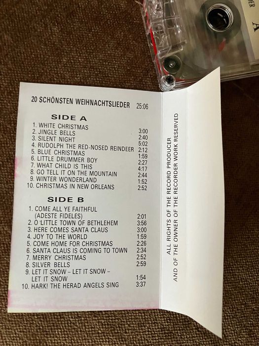 Świąteczne piosenki  na kasecie magnetofonowej