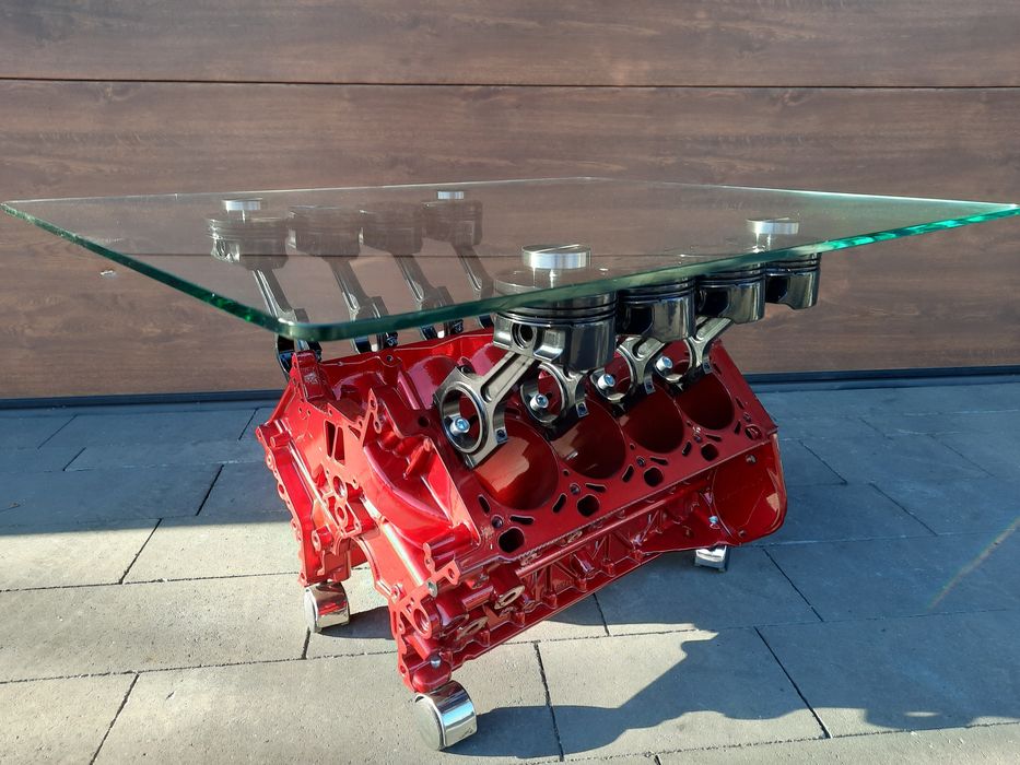 Stolik z bloku silnika BMW M5 E39 400KM V8 Stolik kawowy V8