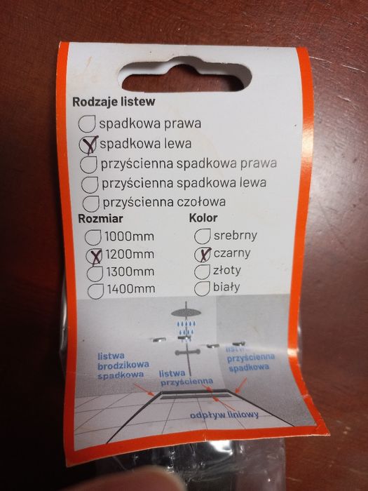 Listwa spadkowa czarna