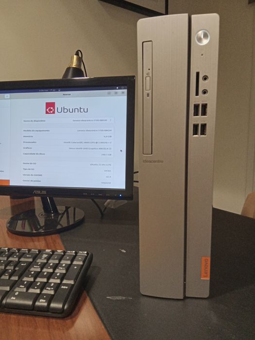 PC Lenovo SSD Rápido + Monitor ASUS | Wi-Fi | Ideal Trabalho / Estudo