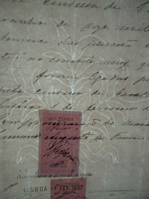 Documento / Manuscrito Selado com 3 Selos , ano 1897