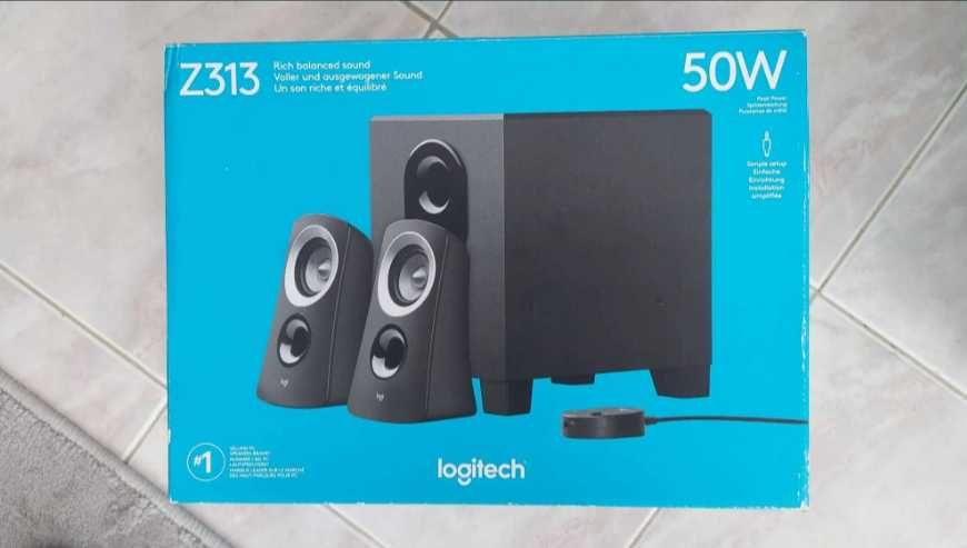 Colunas Logitech Z313 2.1 50W Peak / 25W RMS Pretas