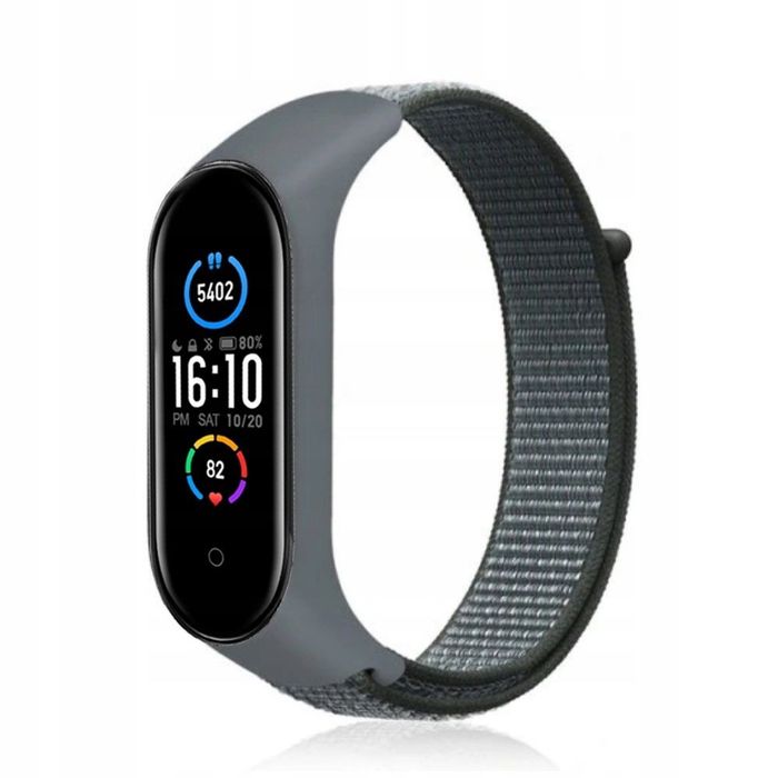 Pasek do Xiaomi Mi Band 5 / 6 / 7 Nylon Grey