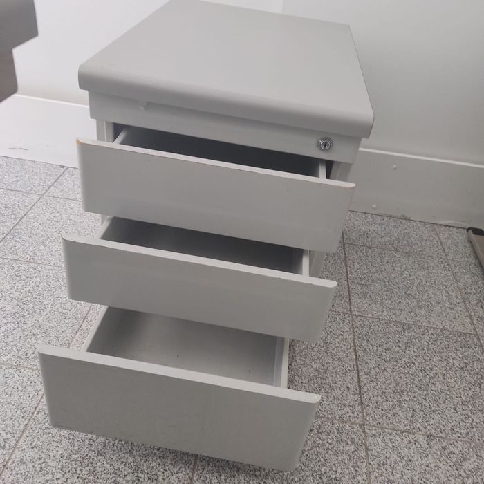 Modulo Gavetas p/ Secretária Cinzenta Clara